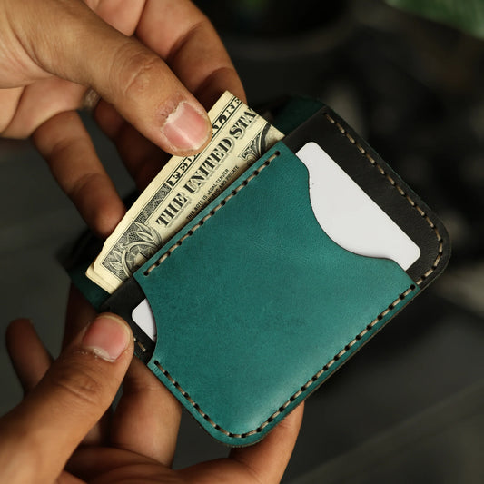 Rich Turquoise Leather Card Holder
