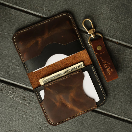 Bourbon Brown Leather Card Holder