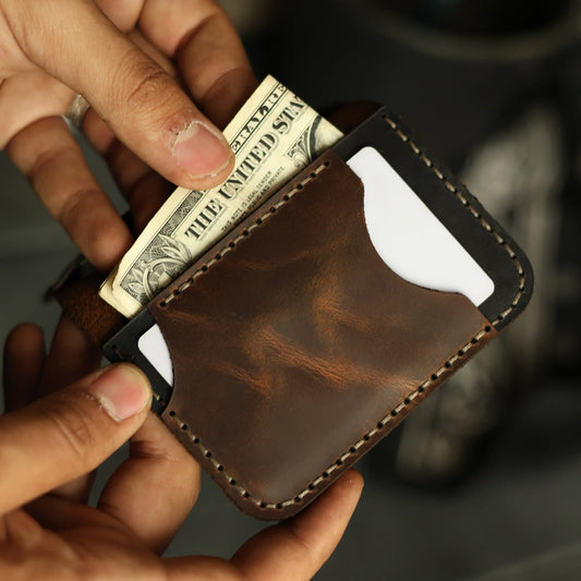 Bourbon Brown Leather Card Holder