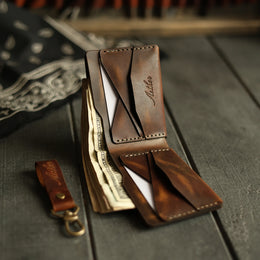 Bourbon Brown Leather Bifold Wallet