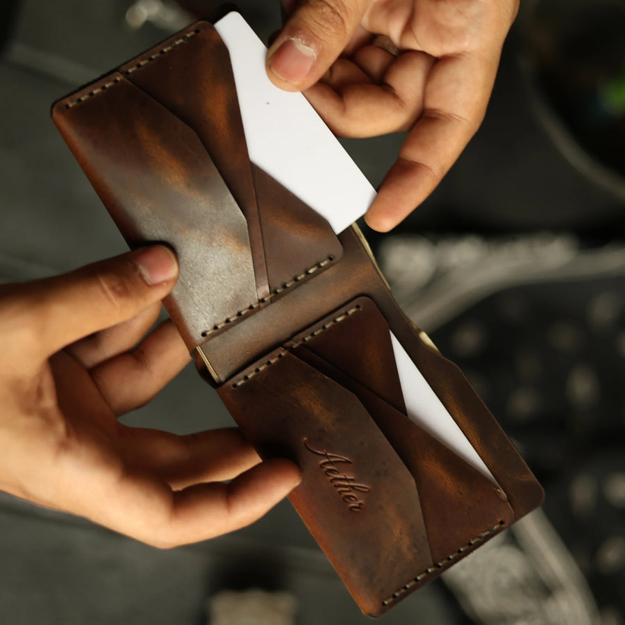 Bourbon Brown Leather Bifold Wallet