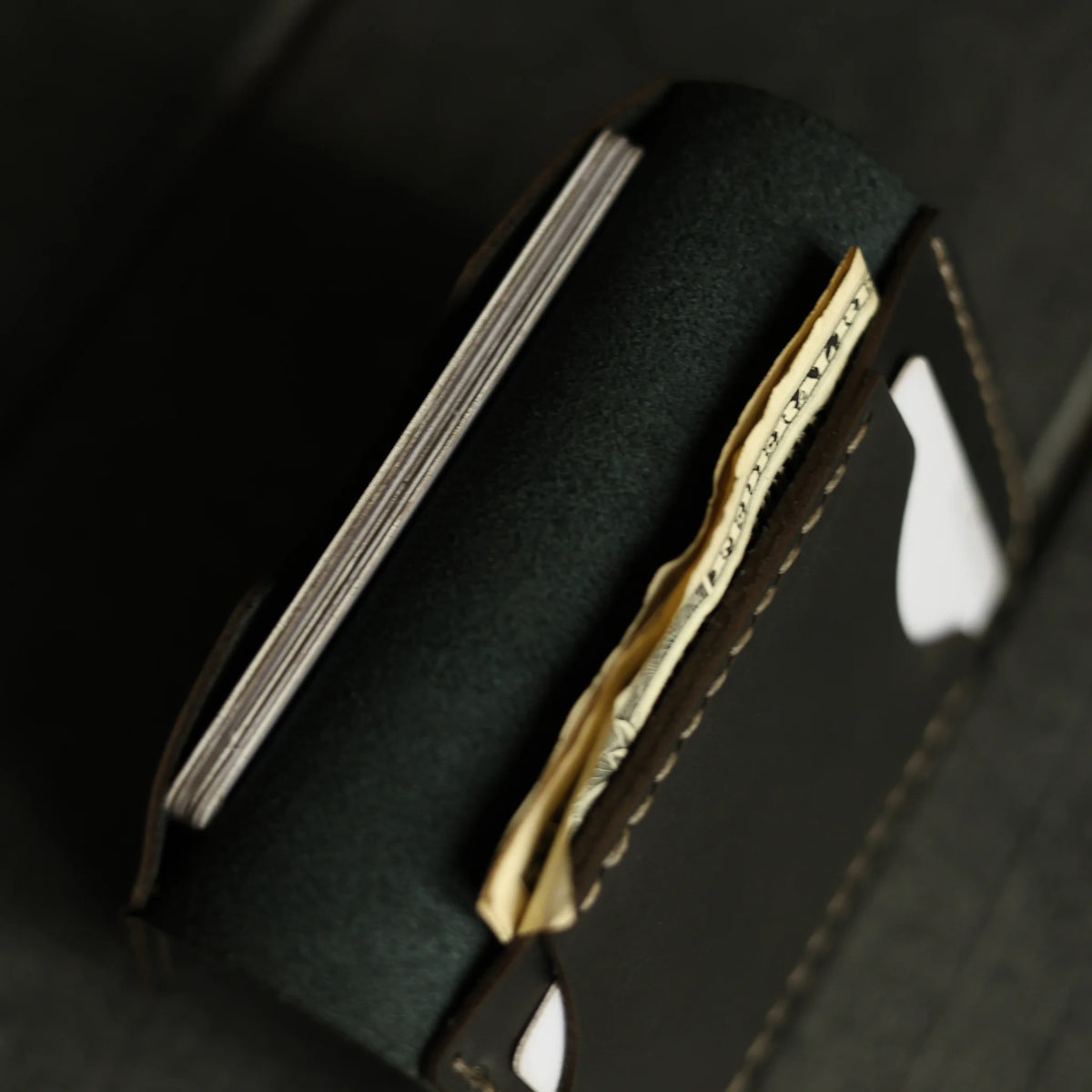 Midnight Black Leather Card Holder