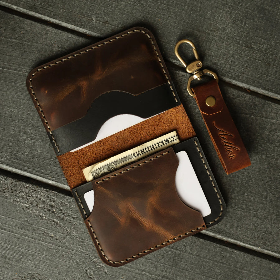 Bourbon Brown Leather Card Holder