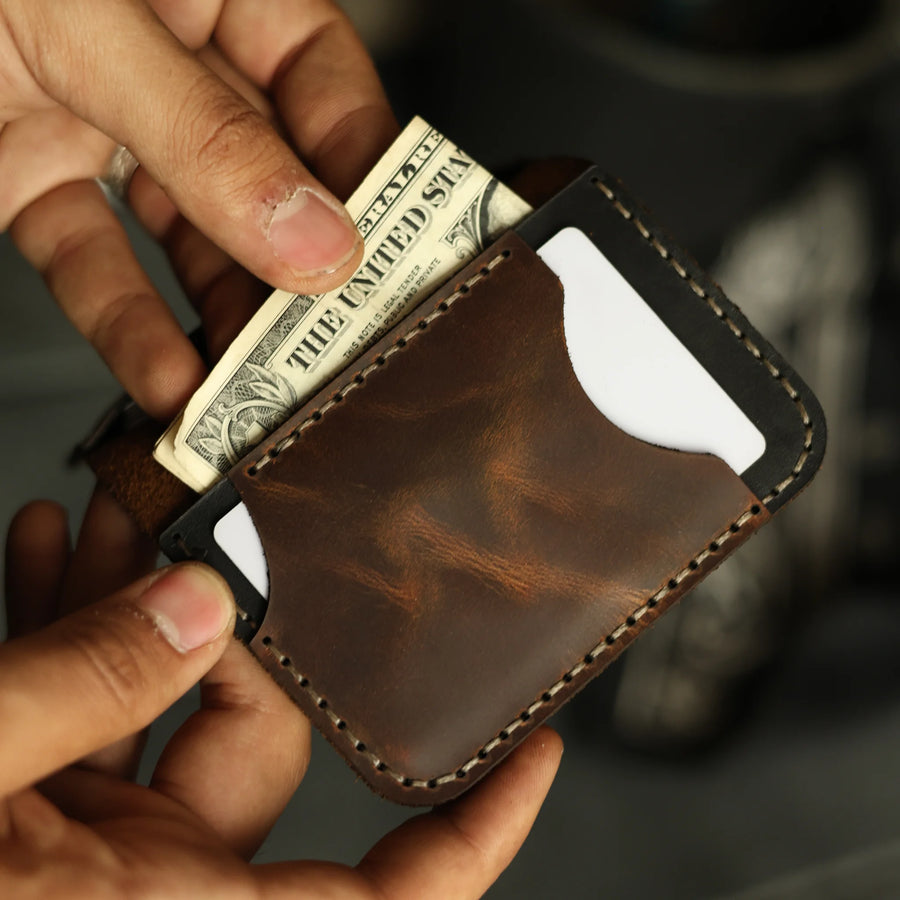 Bourbon Brown Leather Card Holder