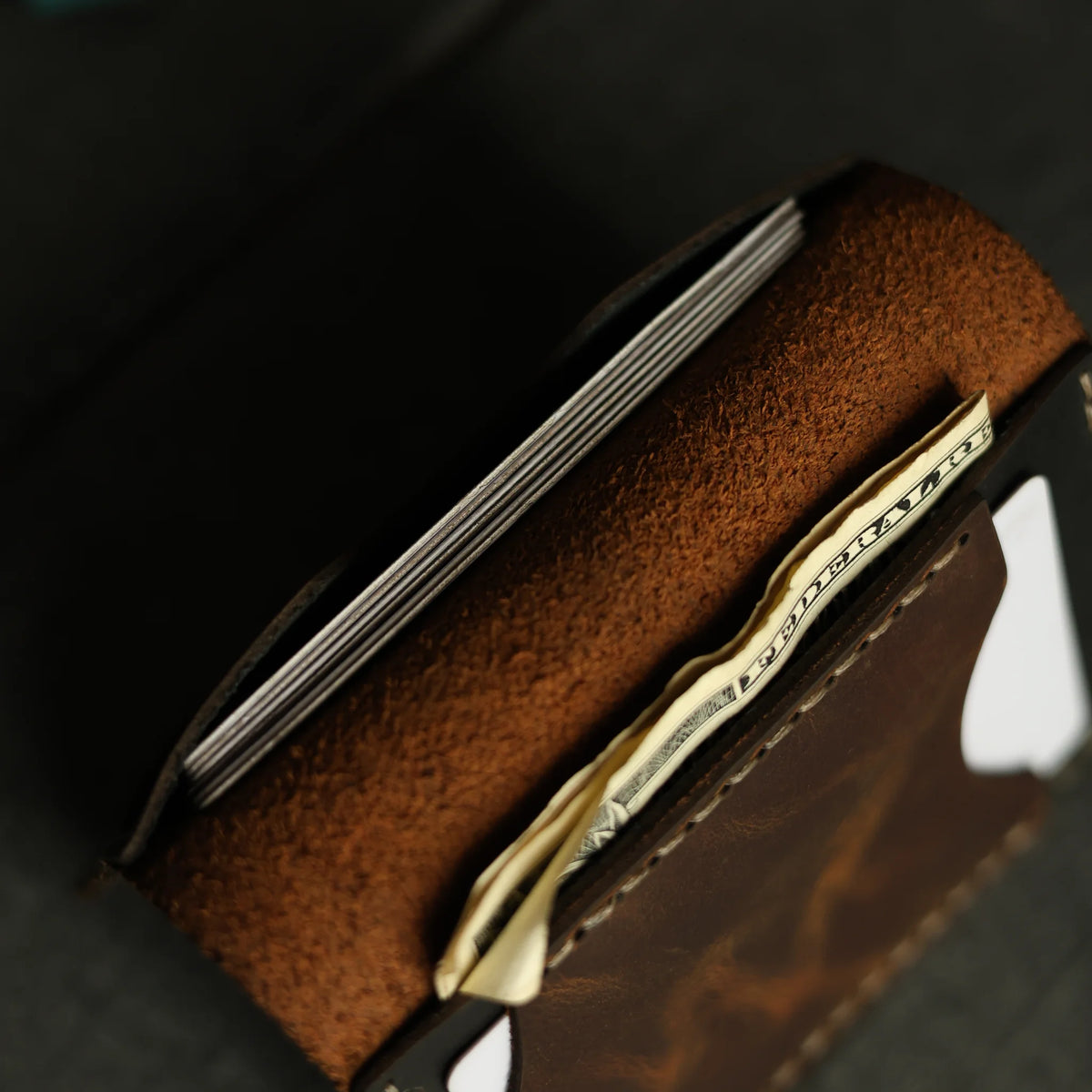 Bourbon Brown Leather Card Holder